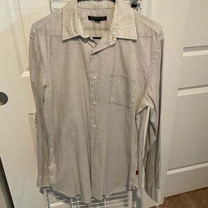 John Varvatos Gray Dress Shirt with Standard Collar